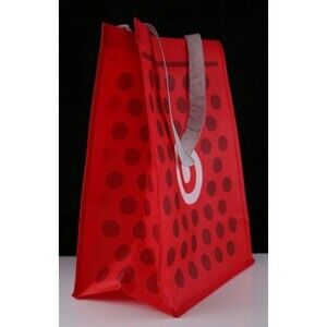 Target Red Polka-Dotted Large Foldable Reusable Shopping Bag. 25 In Bundle.